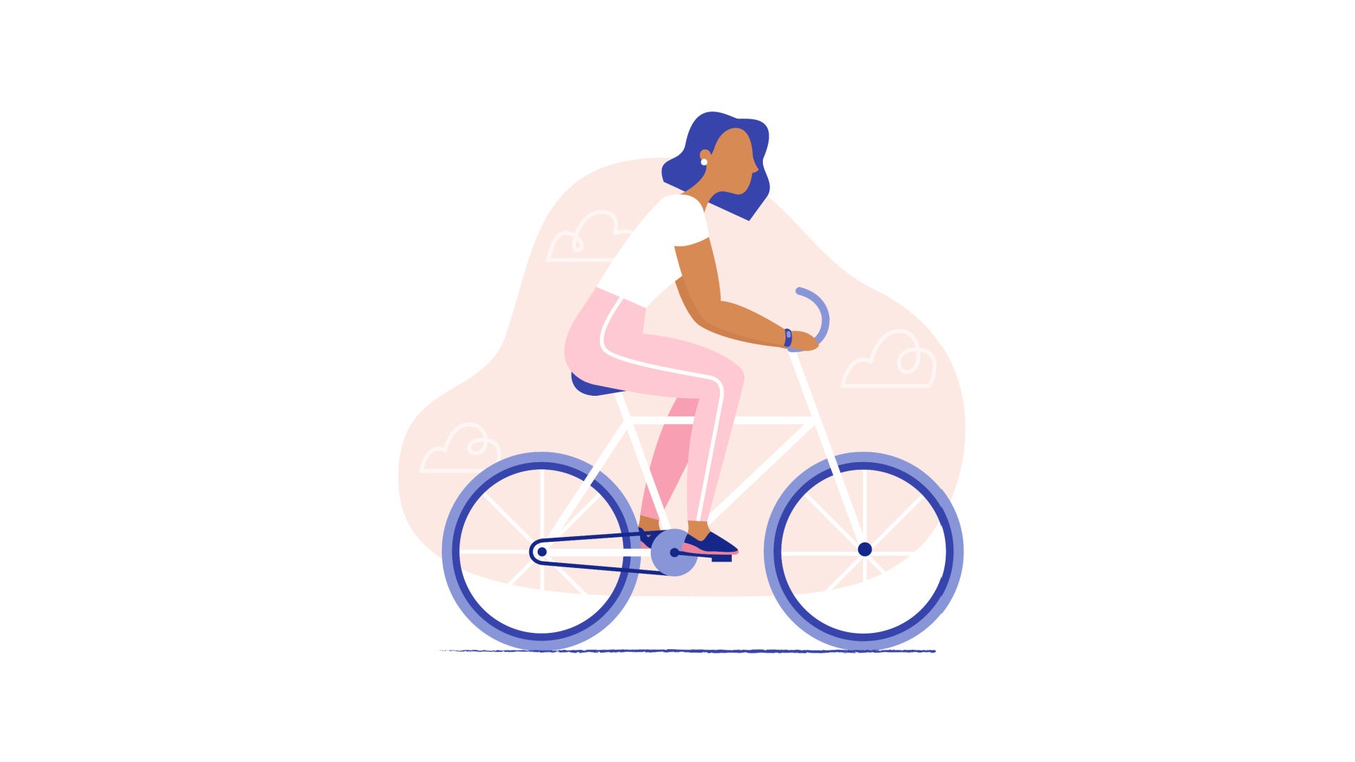 illustration of a woman on a bicycle