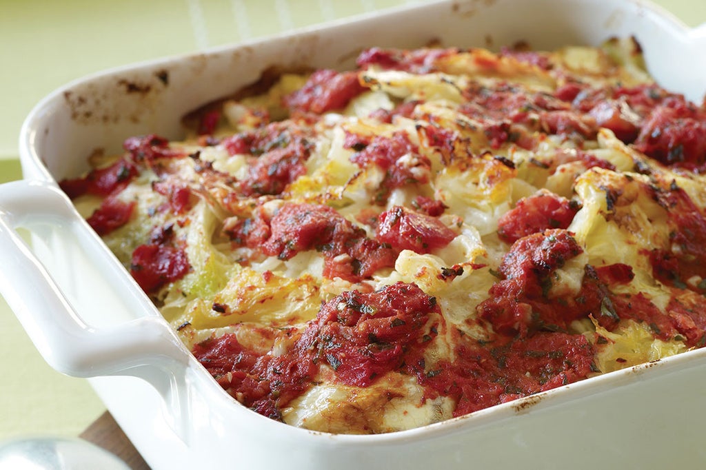 Cabbage Casserole with Leeks, Ricotta, and Pine Nuts Recipe
