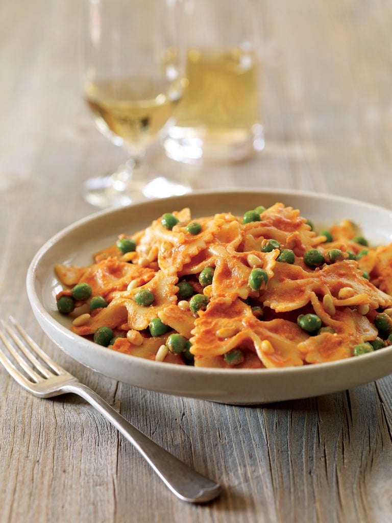 Farfalle with TomatoGoat Cheese Cream Sauce Recipe