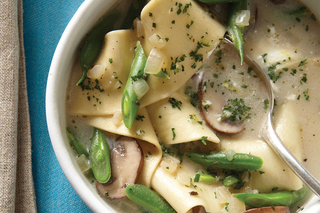 Mushroom and Pappardelle Soup with Gremolata Recipe