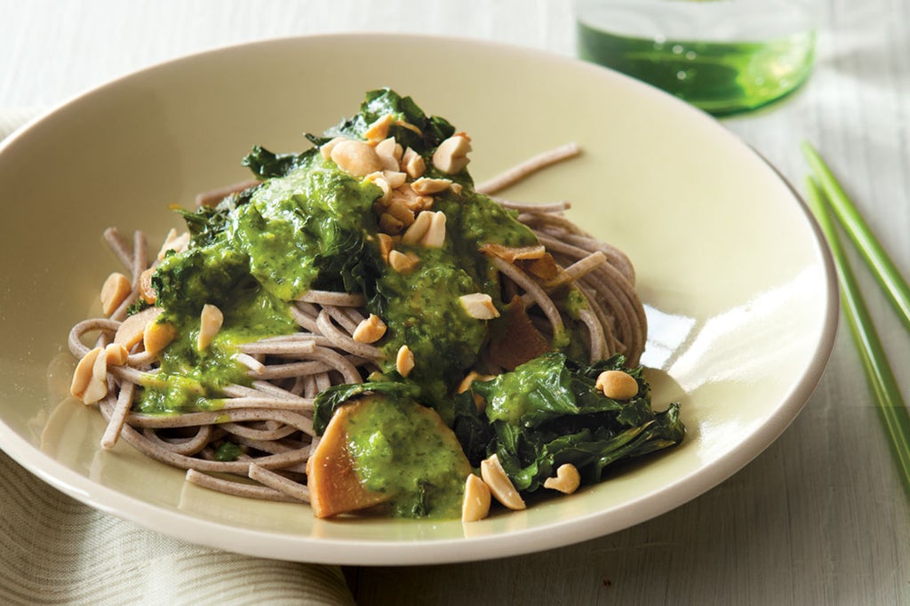 Coconut Soba Noodles with Ginger Kale Recipe