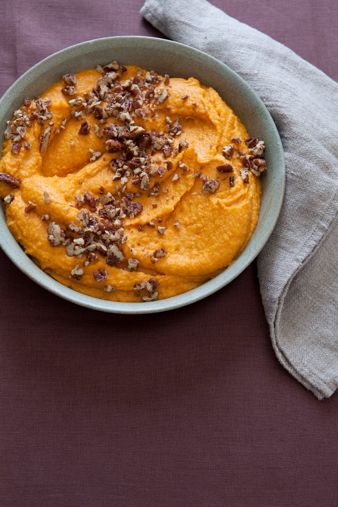 Sweet Potato Purée with Candied Pecans Recipe