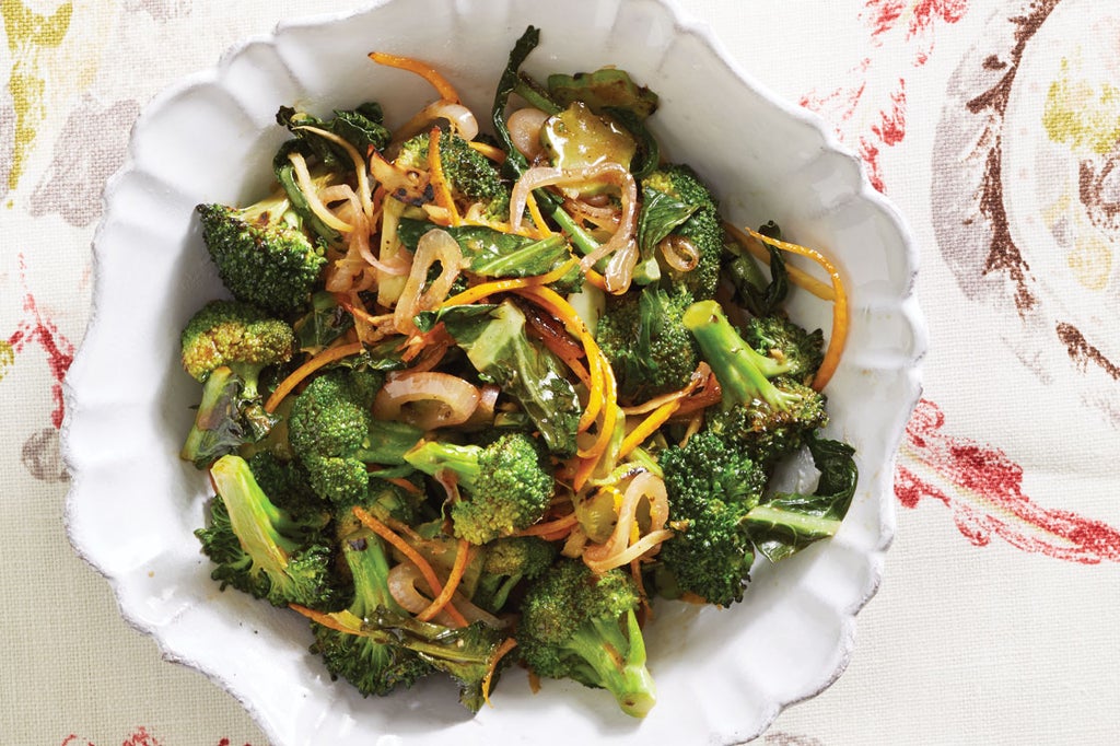 StirFried Broccoli Florets, Stems, and Leaves Recipe