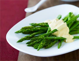 Asparagus with Vegan Hollandaise None