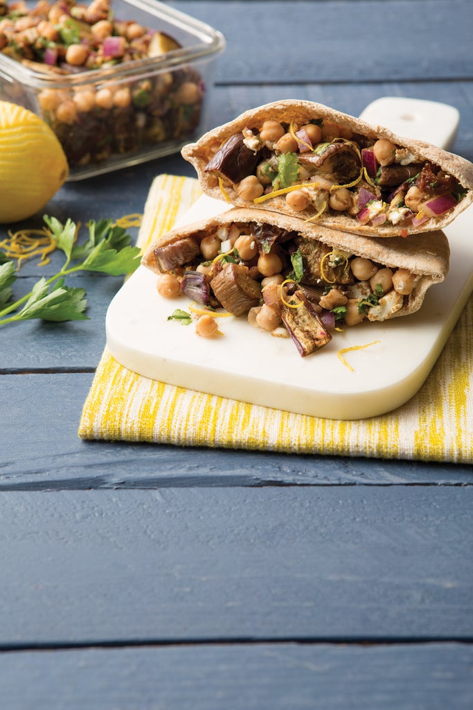 Eggplant and Chickpea Pitas Recipe