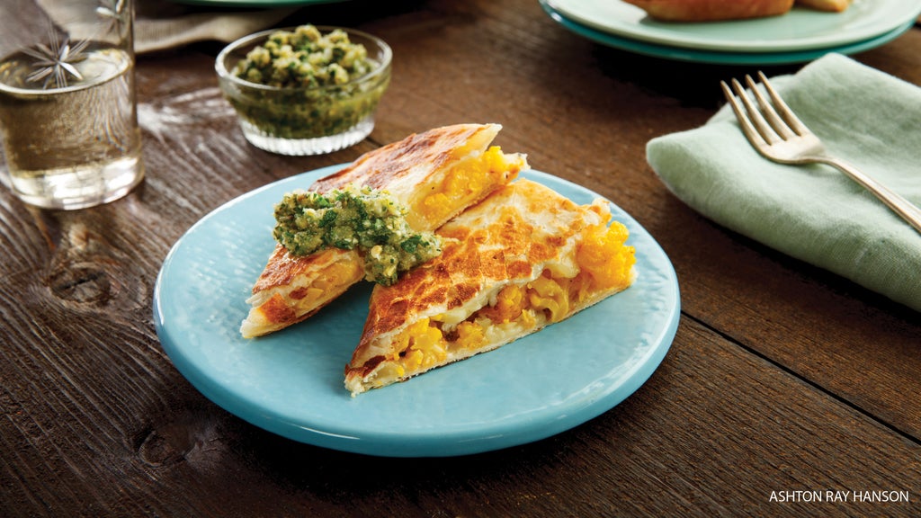 Cauliflower Quesadillas with Parsley Salsa Verde Recipe