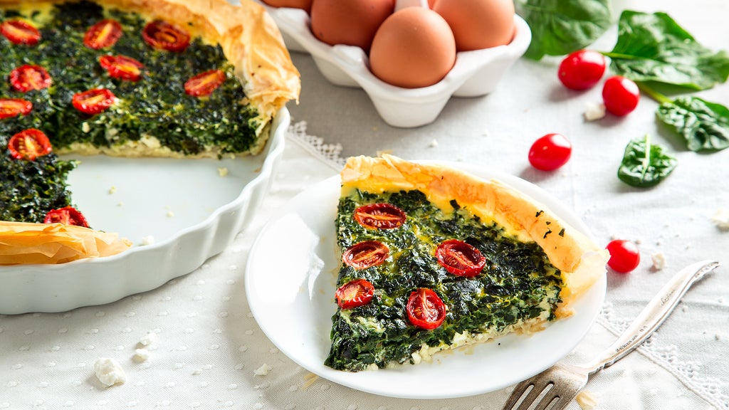 Spinach, Feta, and Tomato Quiche Recipe