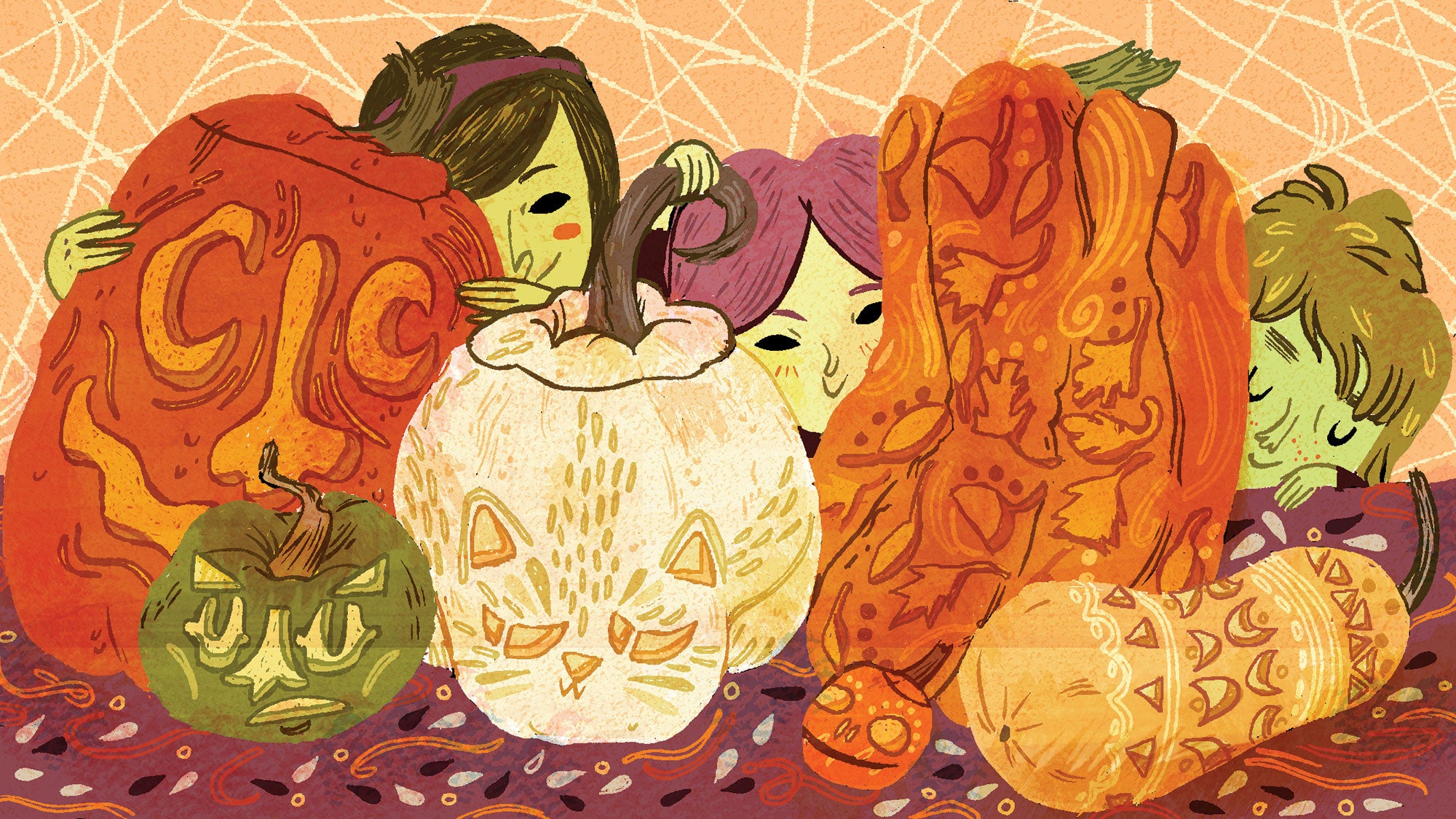 Harvest Art - Jack 'o Lantern Pumpkins