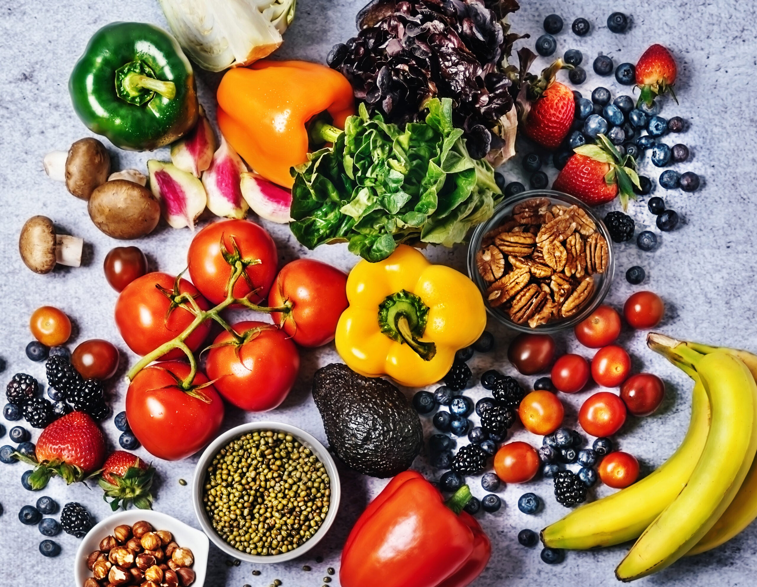 fruits and vegetables to illustrate the transition to plant-based eating Your Guide to Going Plant-Based