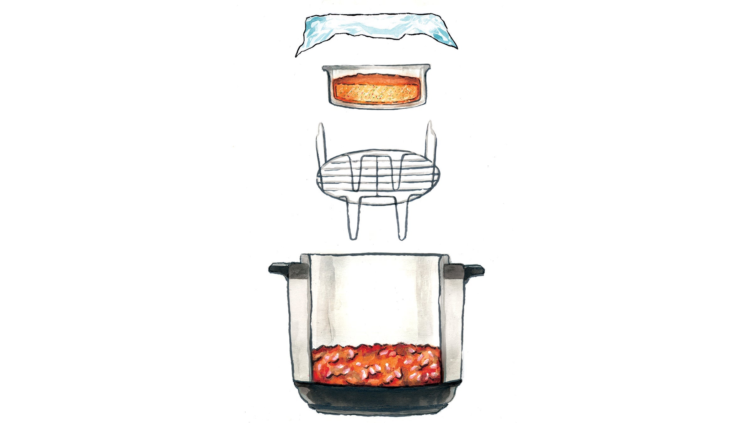 Illustration of Instant Pot accessory assembly