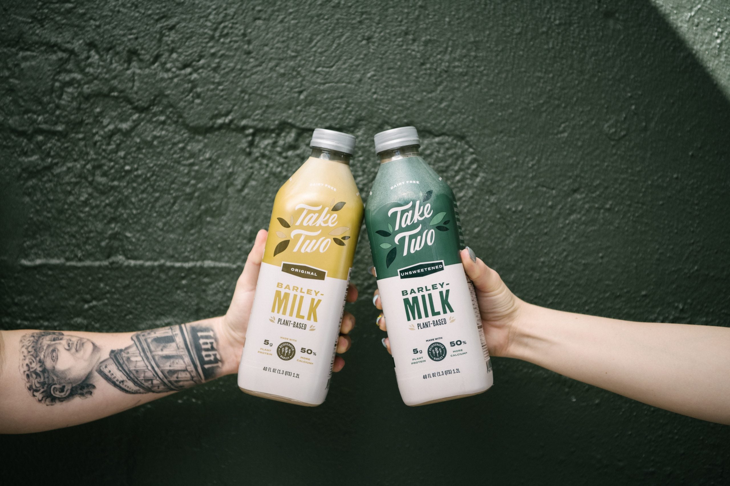 Two Bottles of Take Two Barleymilk