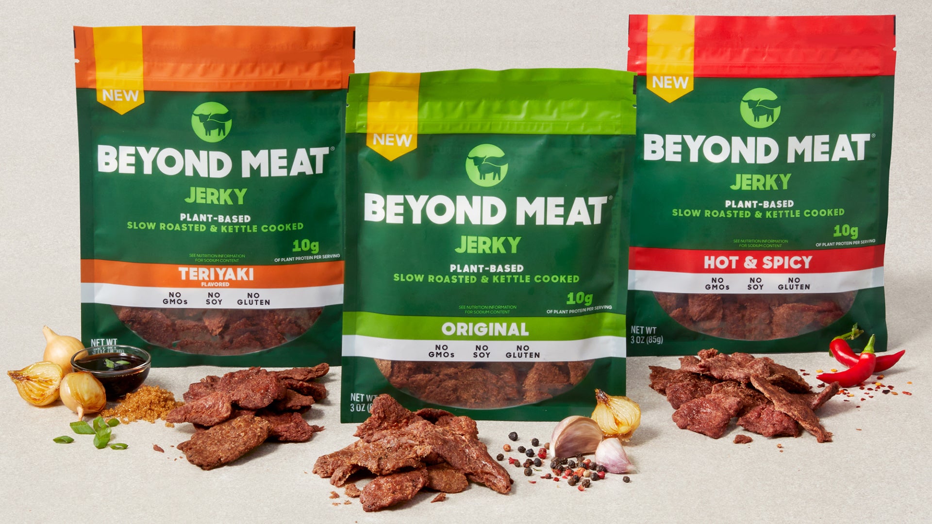 vegan jerky from beyond meat, a new brand of plant-based jerky