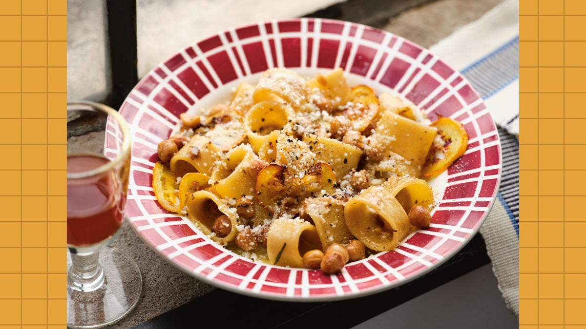 Chickpea Cacio e Pepe with Caramelized Lemon by Andy Baraghani