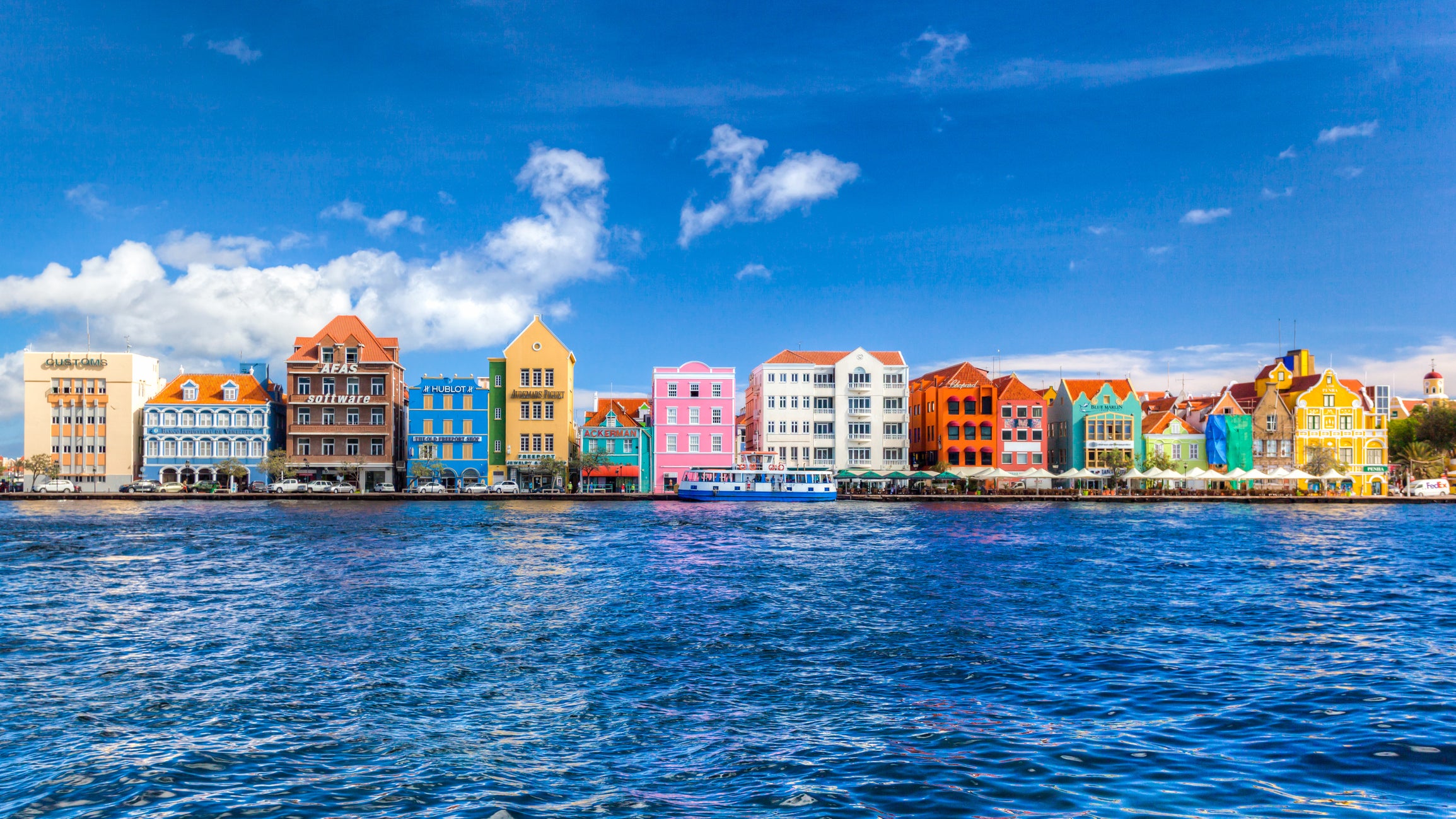 colorful buildings of curaçao viewed from the water