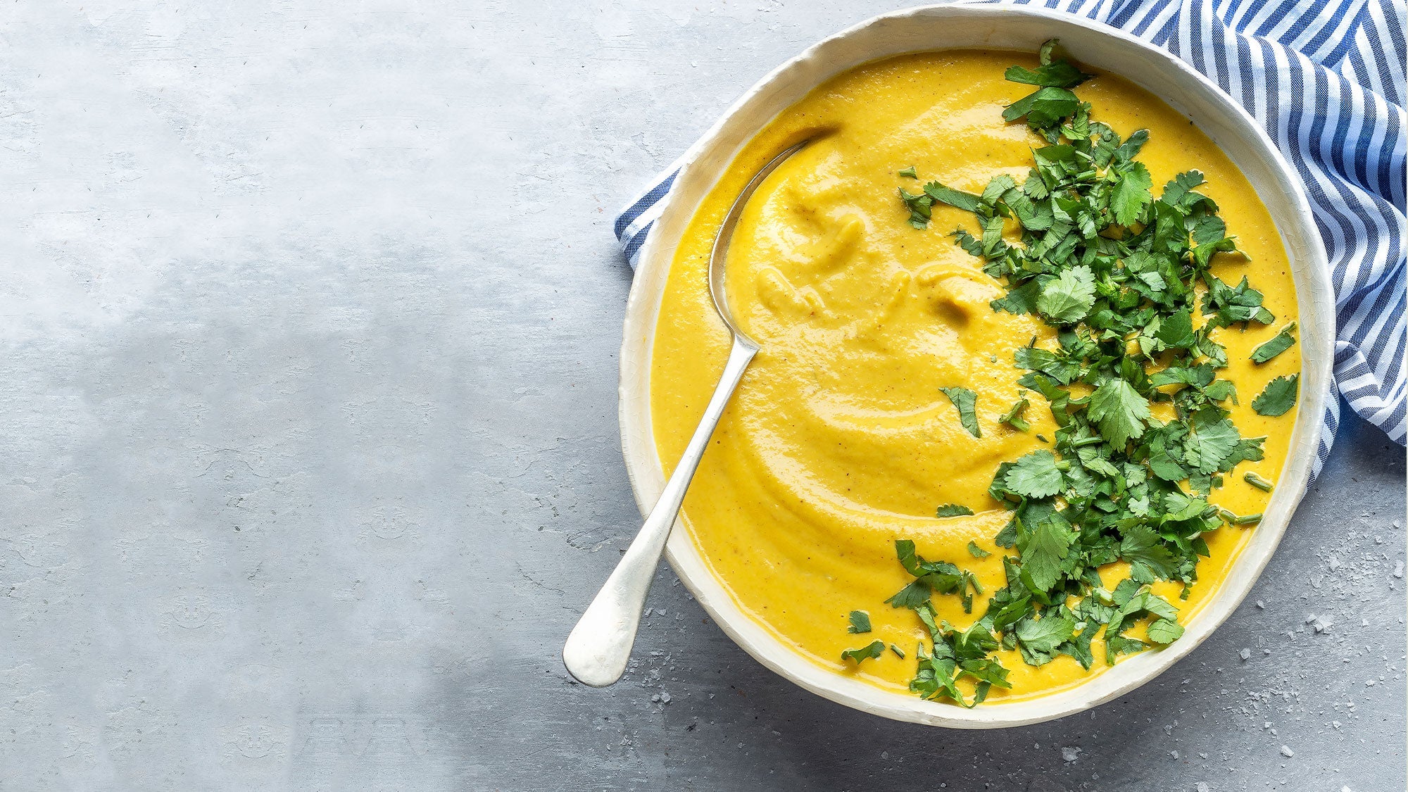 turmeric-infused golden cauliflower soup