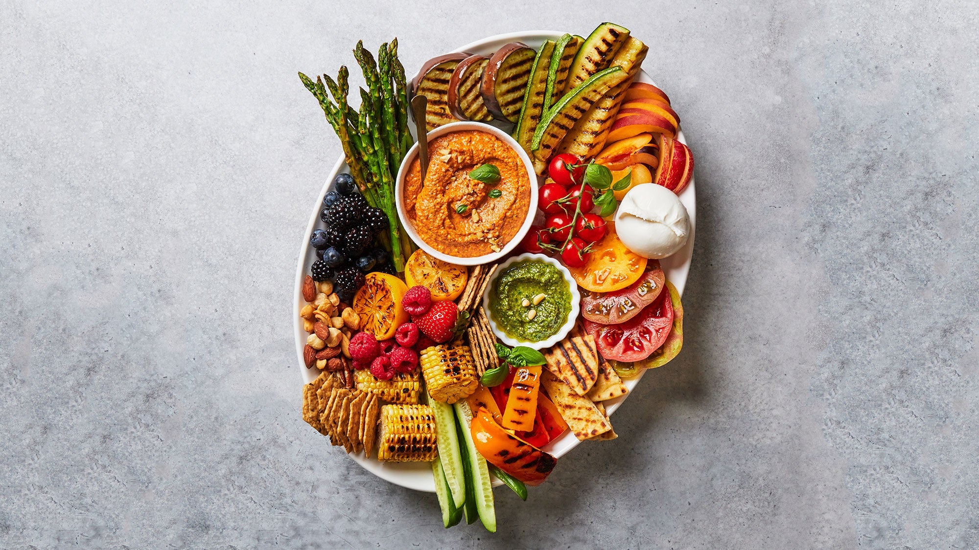 grilled vegetable snack platter