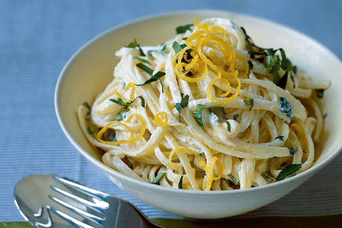Vegetarian Linguine in Lemon Cream Sauce Recipe