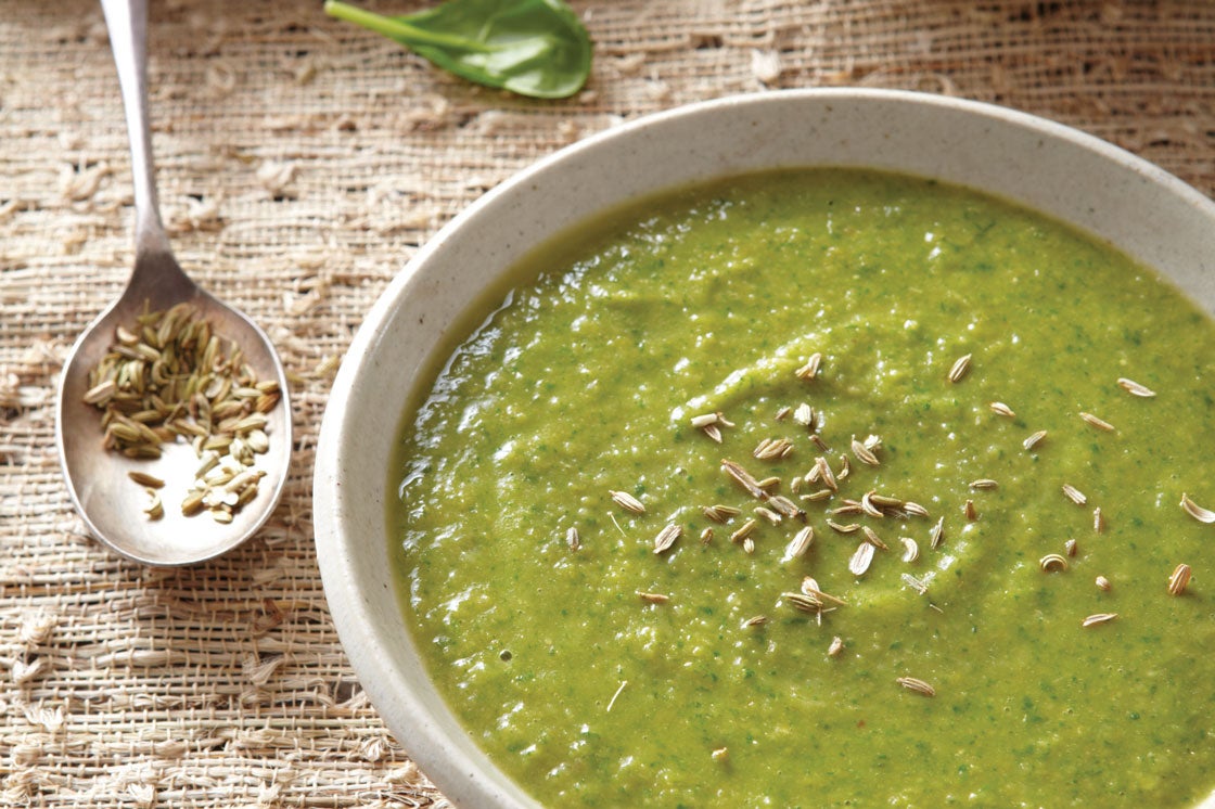 Split Pea, Fennel, and Spinach Soup Recipe