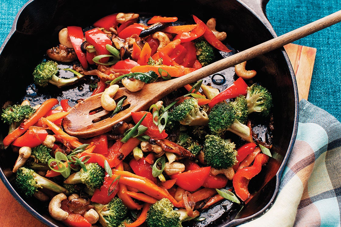 StirFried Broccoli with Bell Peppers and Cashews Recipe