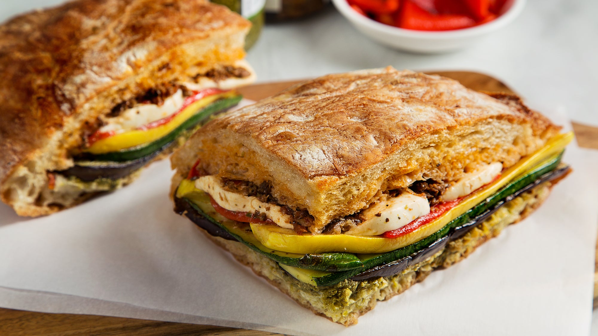 Mediterranean Pressed Picnic Sandwich-image