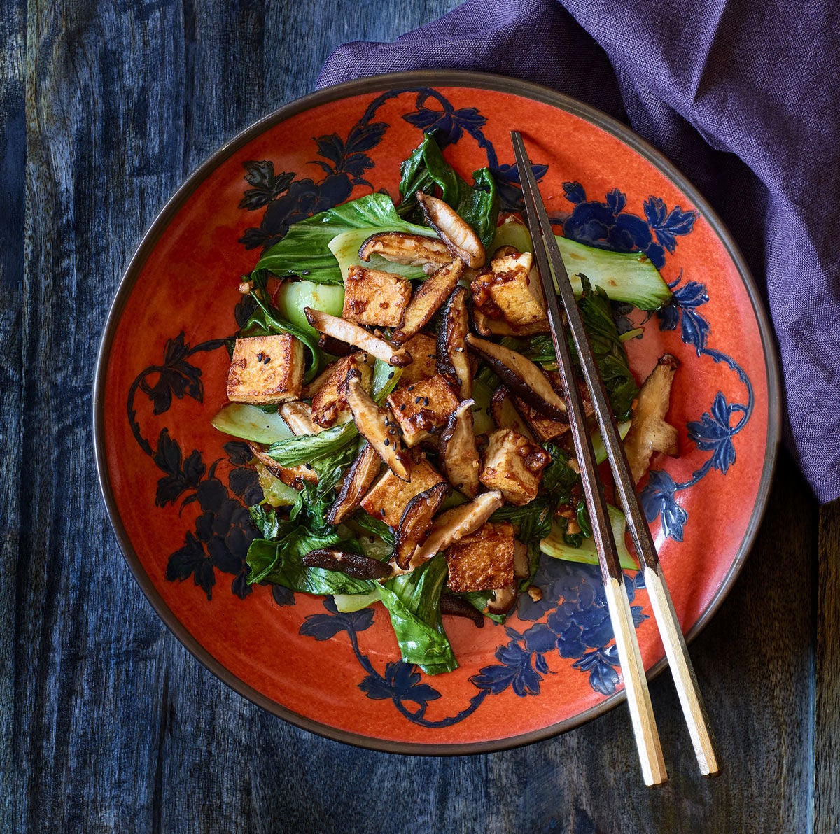 StirFried Shiitake Mushrooms with Tofu and Bok Choy Recipe