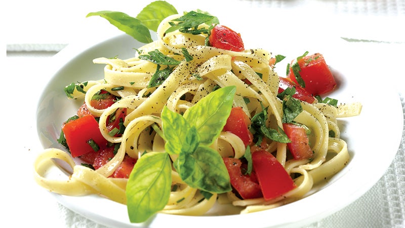 Fettuccine with Basil-Tomato Sauce Fettuccine with Basil-Tomato Sauce